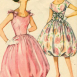 Платье пузырь, мода 1950-х годов