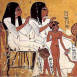 Древняя одежда. Египетская семья, Фивы, времена 20-й династии, 1184-1078 до н.э