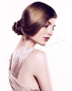 Низкий пучок на длинные волосы