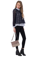 Кружевной джемпер и брюки стрейч Кружевной джемпер и брюки стрейч