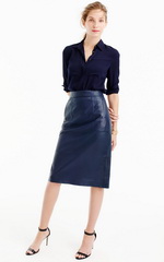 Классическая юбка-карандаш из кожи